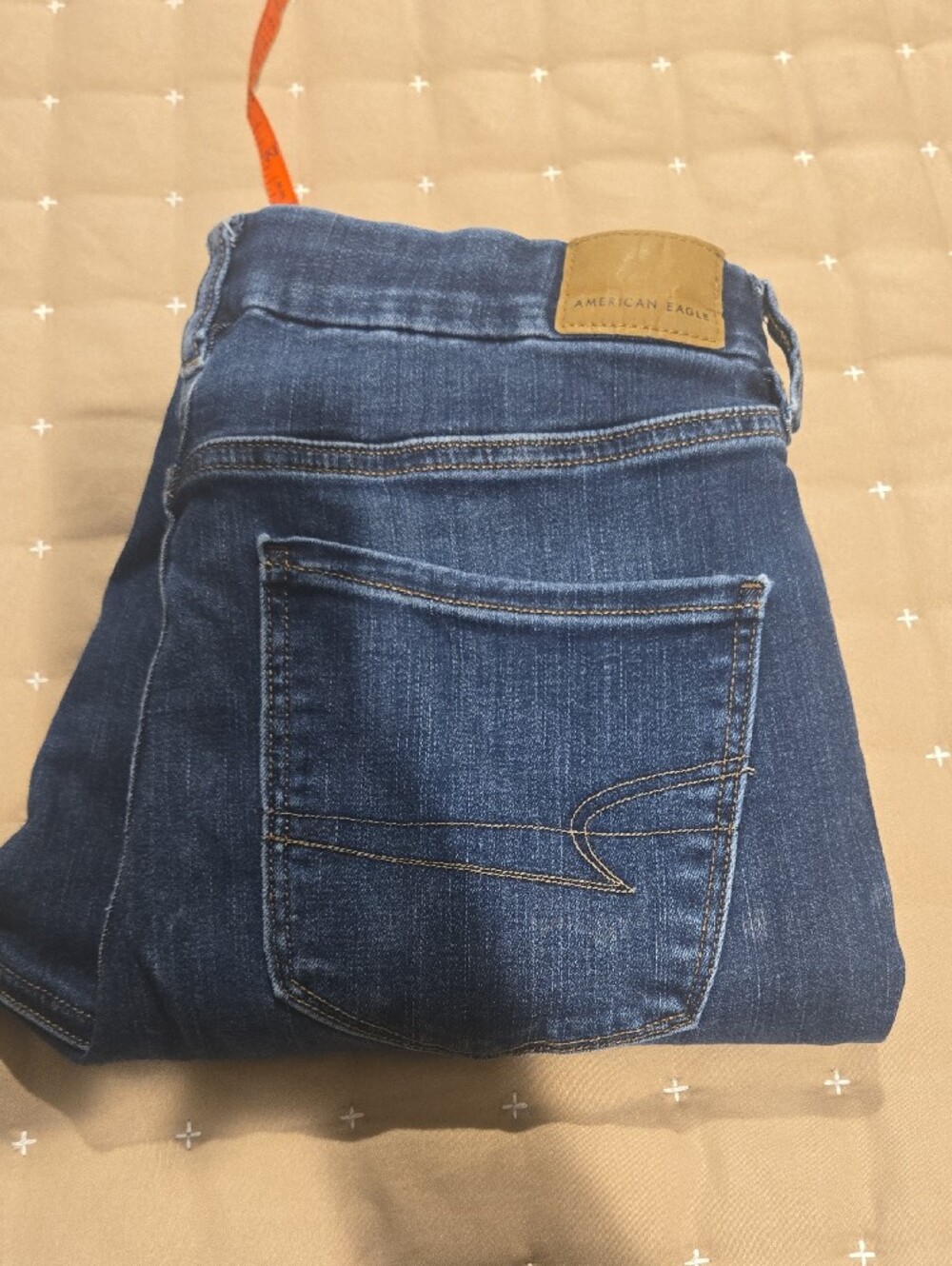 American Eagle High Rise Jeggings Dark Blue With Stretch Size 8 Regular.